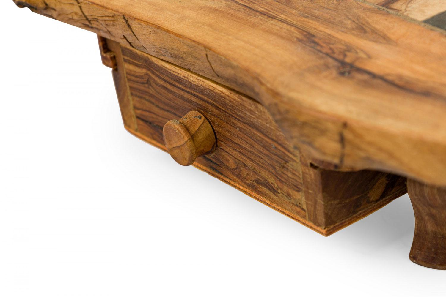 Rustic Adirondack Style Live Edge Wooden Game Board Chest en vente 11