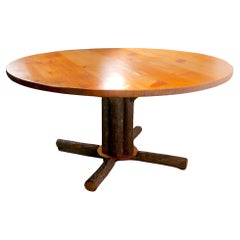 Rustic Adirondack Style Old Hickory Pedestal Dining Table c. 2000/2020