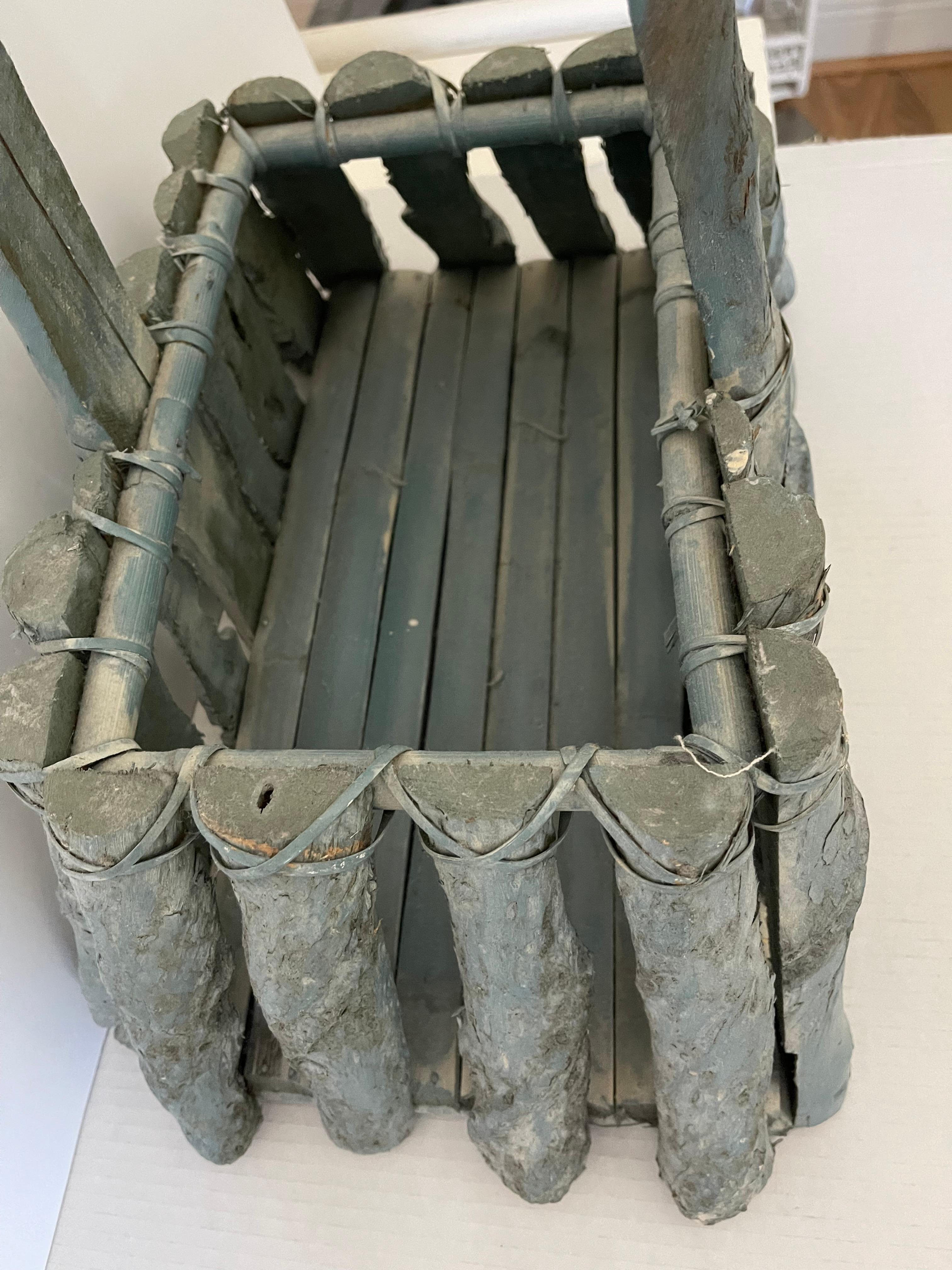 Mid-20th Century Rustic Adirondack Style Wood Basket or Planter For Sale