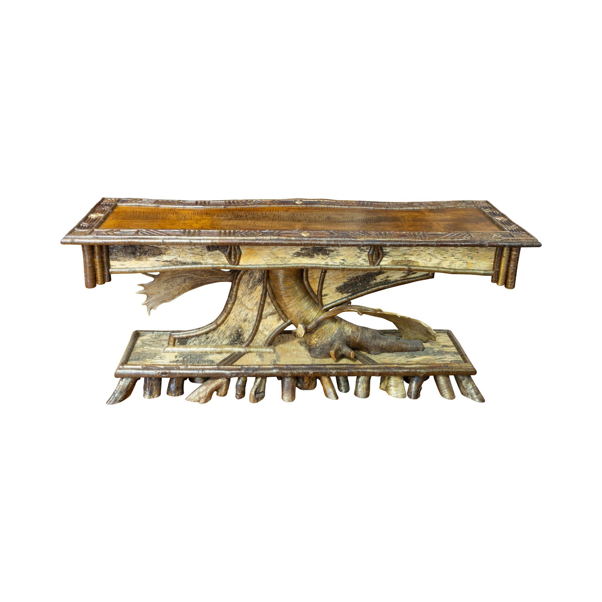 Bois cerf Table rustique Adirondack en vente