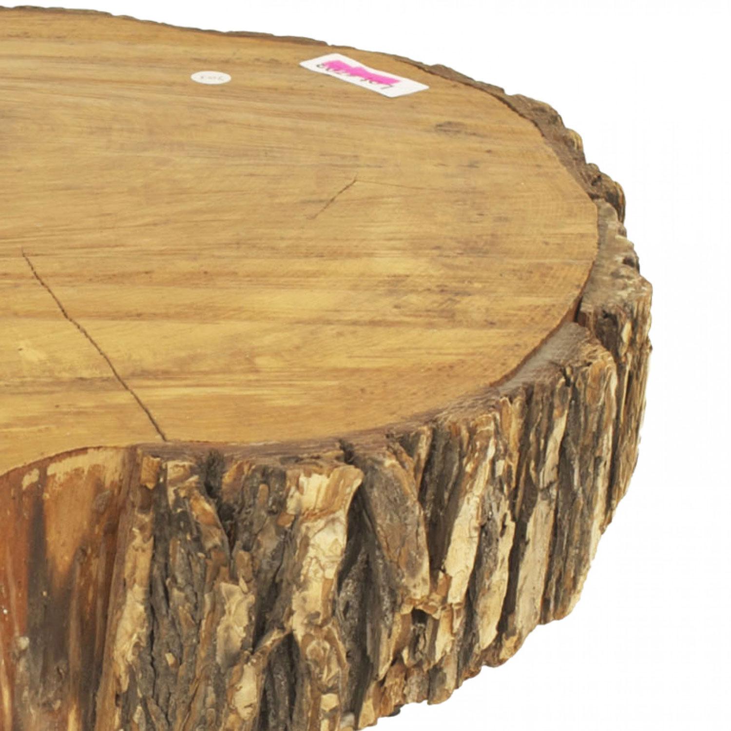 19th Century Rustic Adirondack Tree Trunk Section Coffee Table For Sale