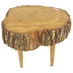 Rustic Adirondack Tree Trunk Section Coffee Table