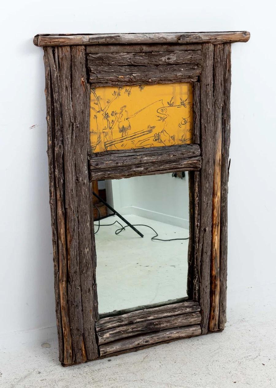 American Rustic Adirondack Trumeau Mirror For Sale