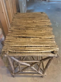 Rustic Adirondack Twig Branch Stand Cabin Console Coffee Table