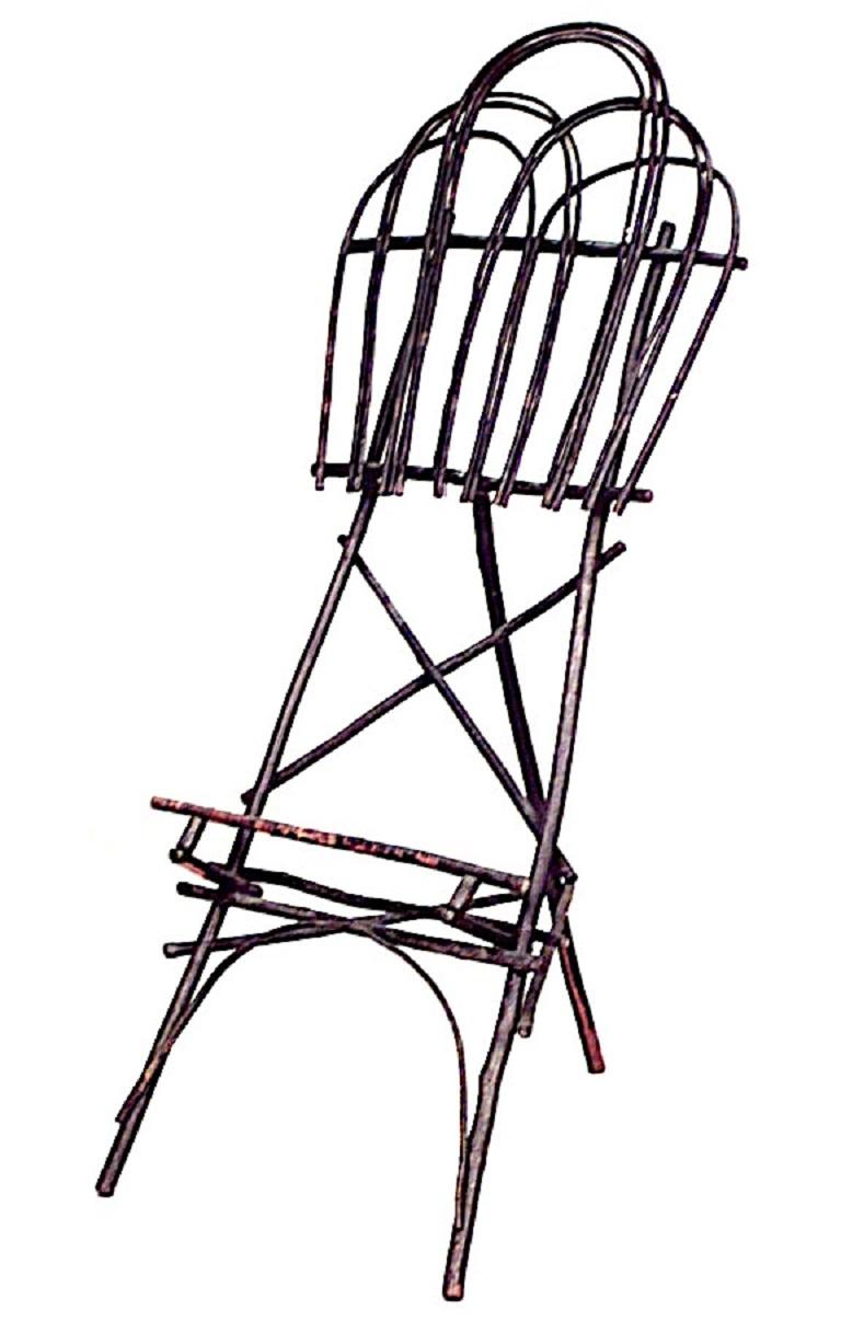 Rustic Adirondack style twig hoop shaped easel stand. (19/20th Cent)