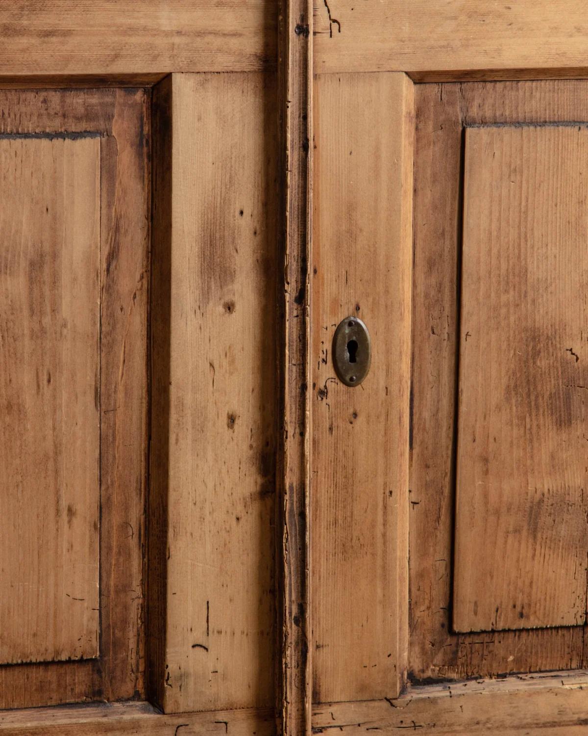 20th Century Rustic Aged European Pine Cabinet For Sale