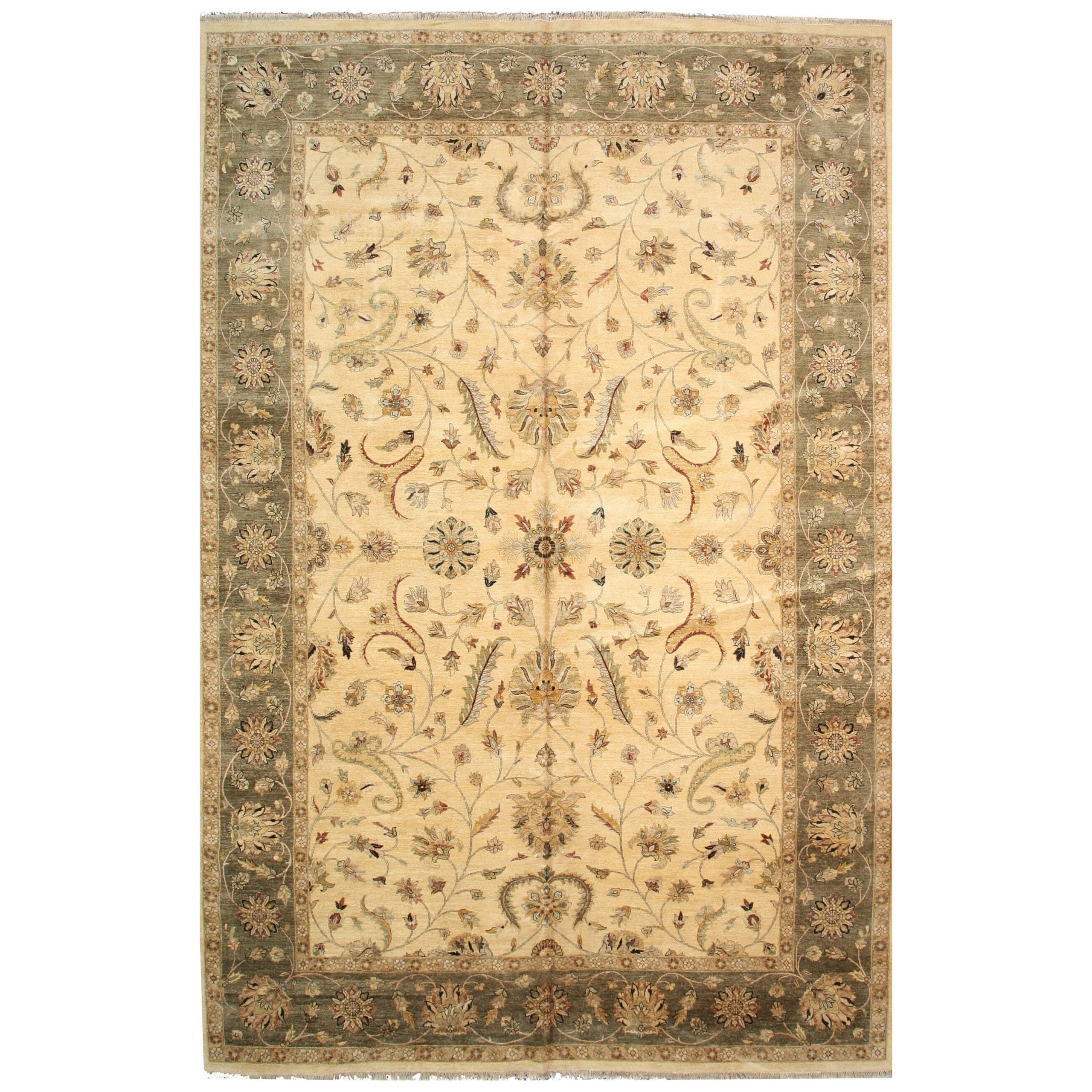 Rustic Agra Multicolor Hand Knotted Wool Rug
