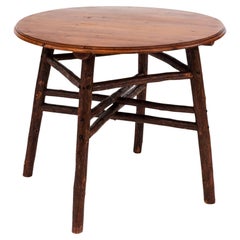 Rustic American Old Hickory Pine Cafe Table Vintage Rustic American Old Hickory Pine Cafe Table