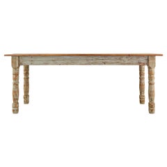 Rustic American Painted Pine Farmhouse Harvest Dining Table