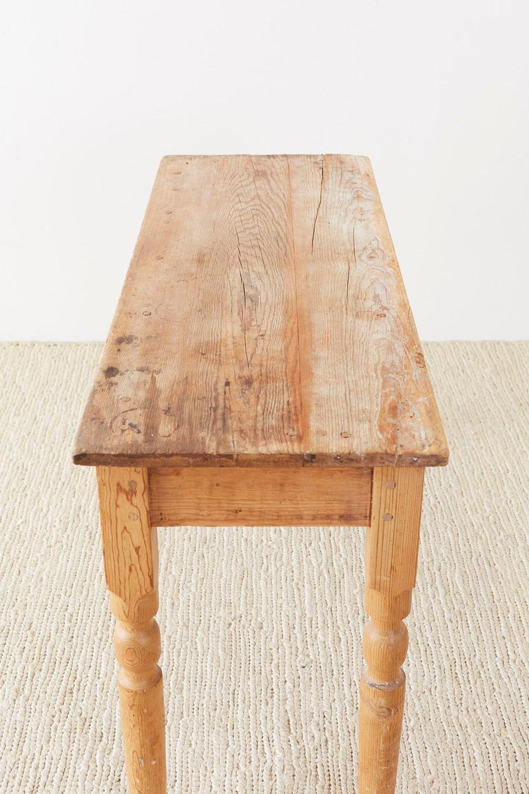 Rustic American Pine Farmhouse Console Table For Sale at 1stDibs