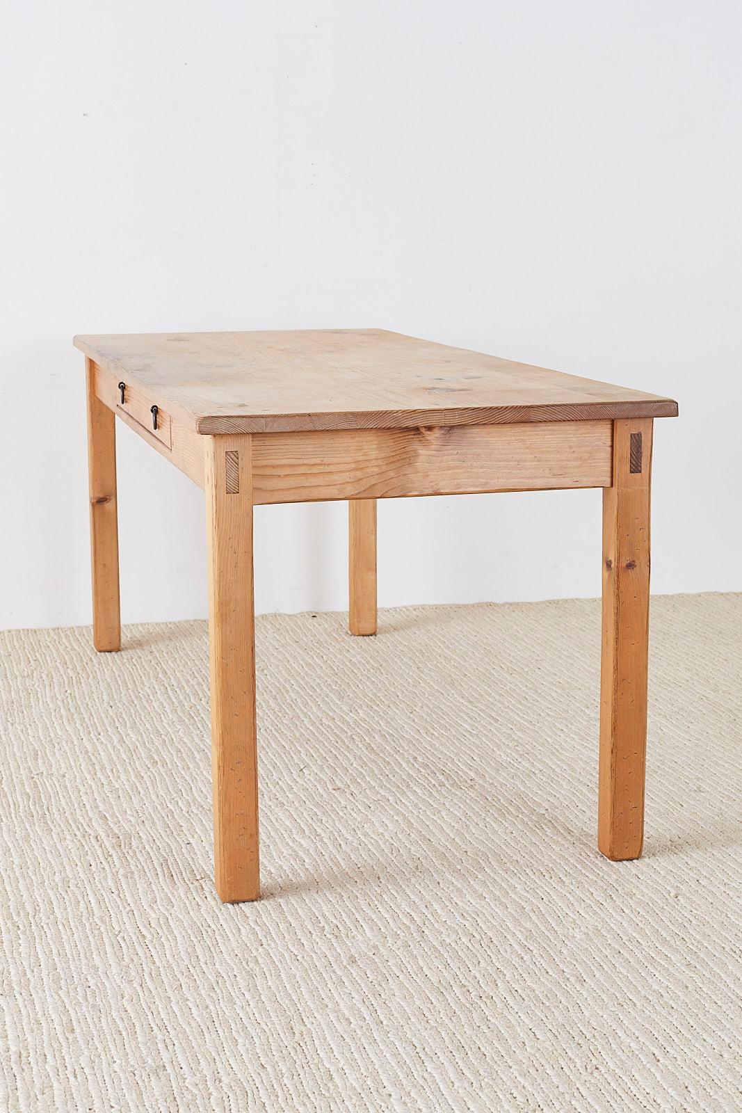 Rustic American Pine Farmhouse Dining Table 11