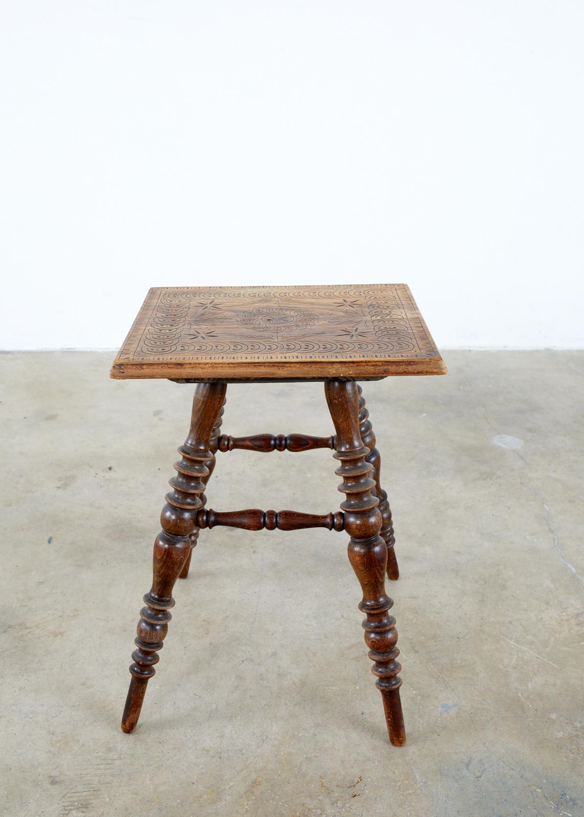 Hand-Crafted Rustic American Wooden Stool or Drinks Table