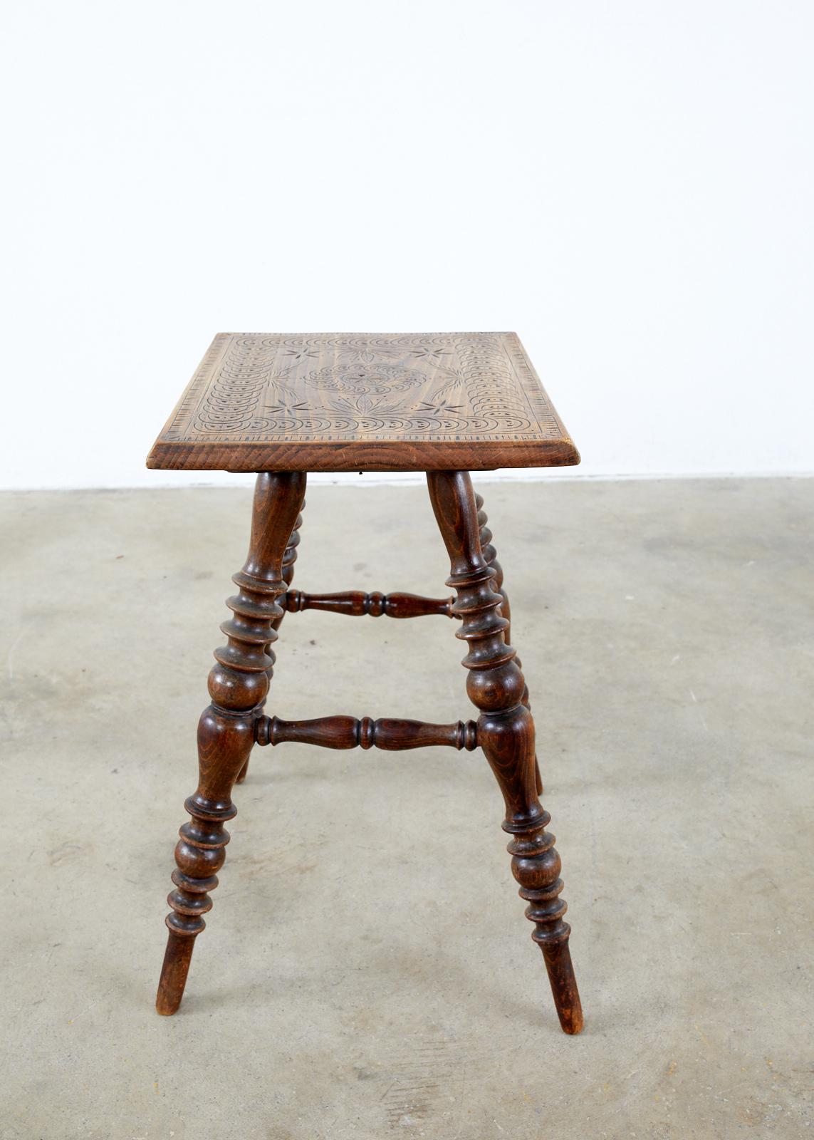 Rustic American Wooden Stool or Drinks Table 1