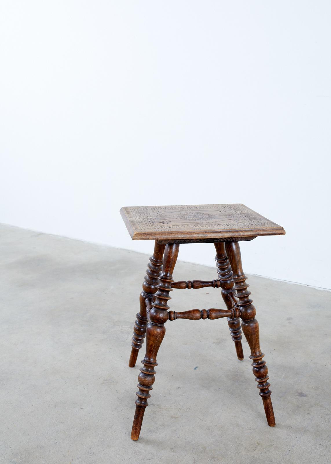 Rustic American Wooden Stool or Drinks Table 2