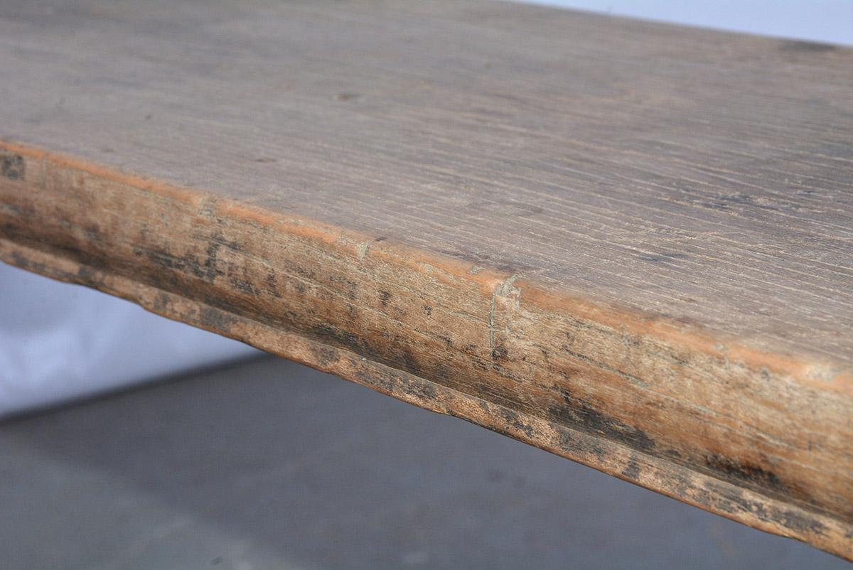 20th Century Rustic Antique Asian Teak Wood Long Bench