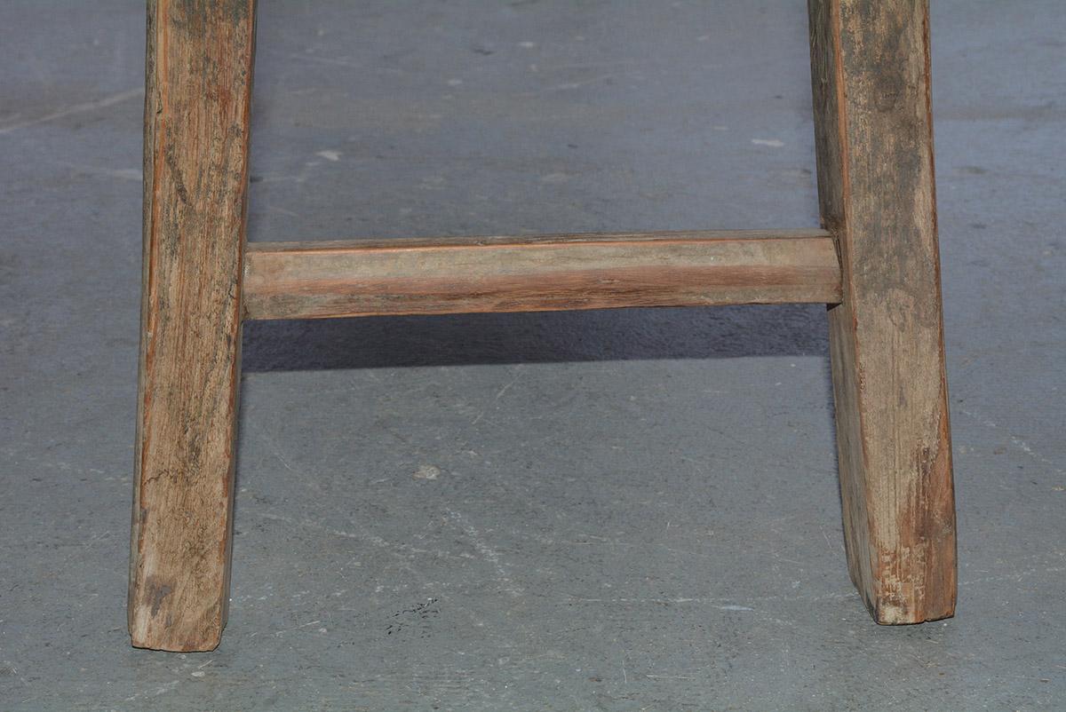 Rustic Antique Asian Teak Wood Long Bench In Good Condition In Sheffield, MA