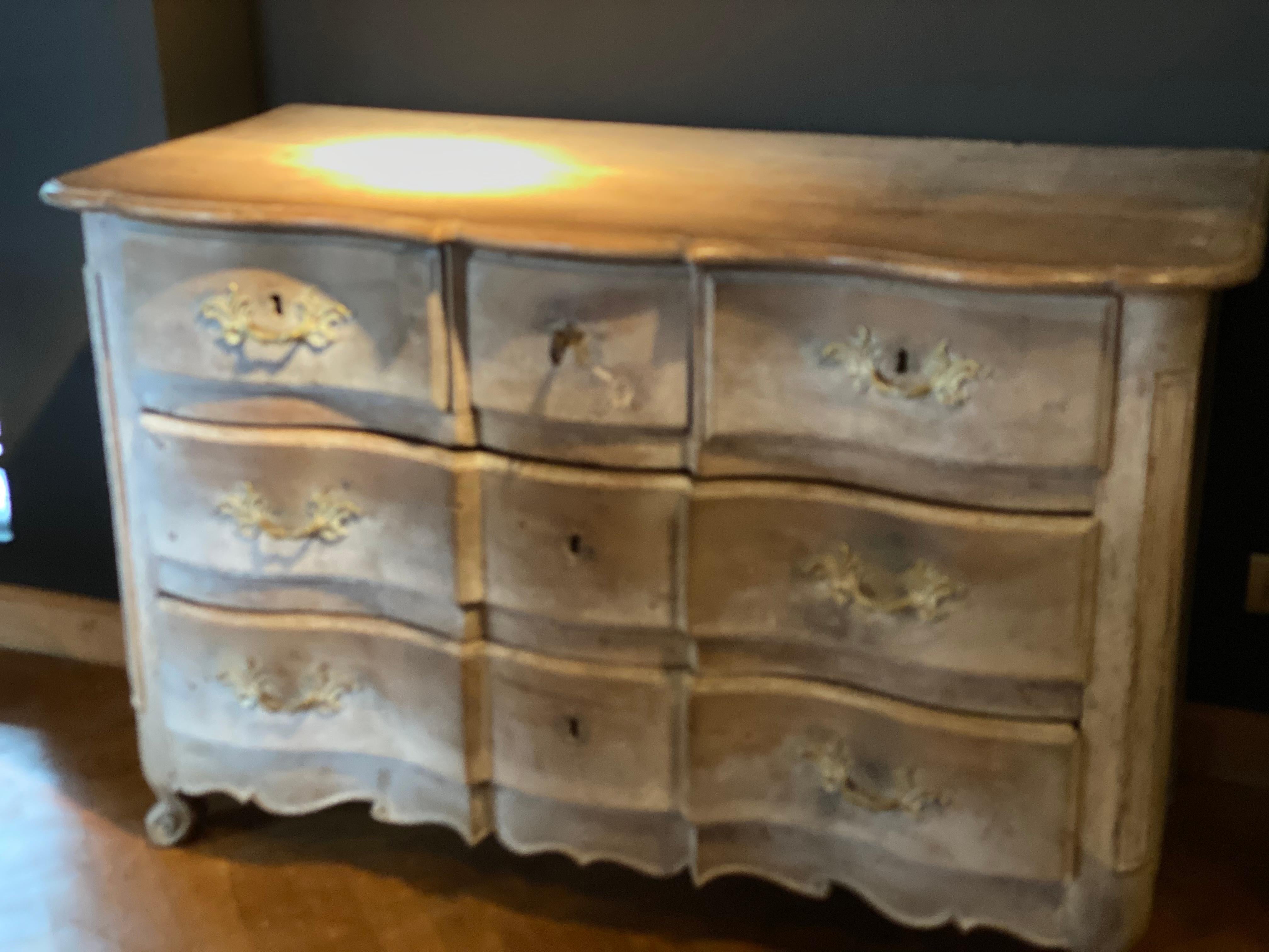 Rustic antique bleached French Commode For Sale 2
