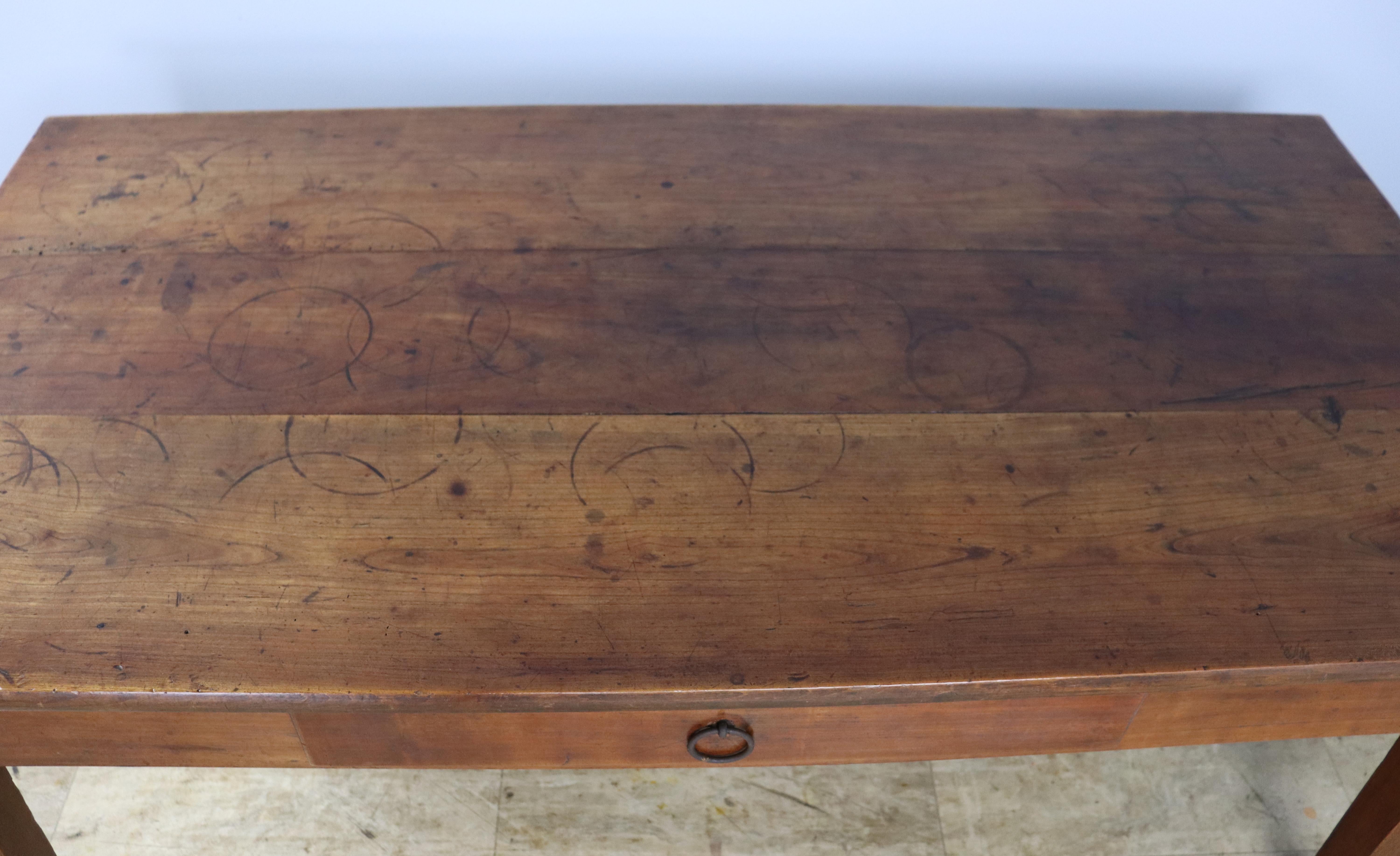 19th Century Rustic Antique Cherry Coffee Table For Sale