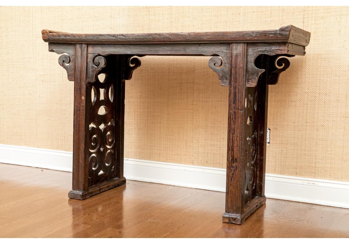 Asian Rustic Antique Chinese Altar Or Console Table For Sale