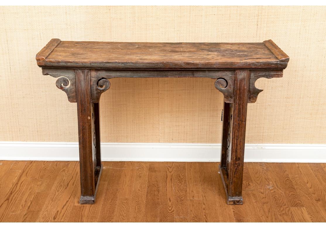 Wood Rustic Antique Chinese Altar Or Console Table For Sale