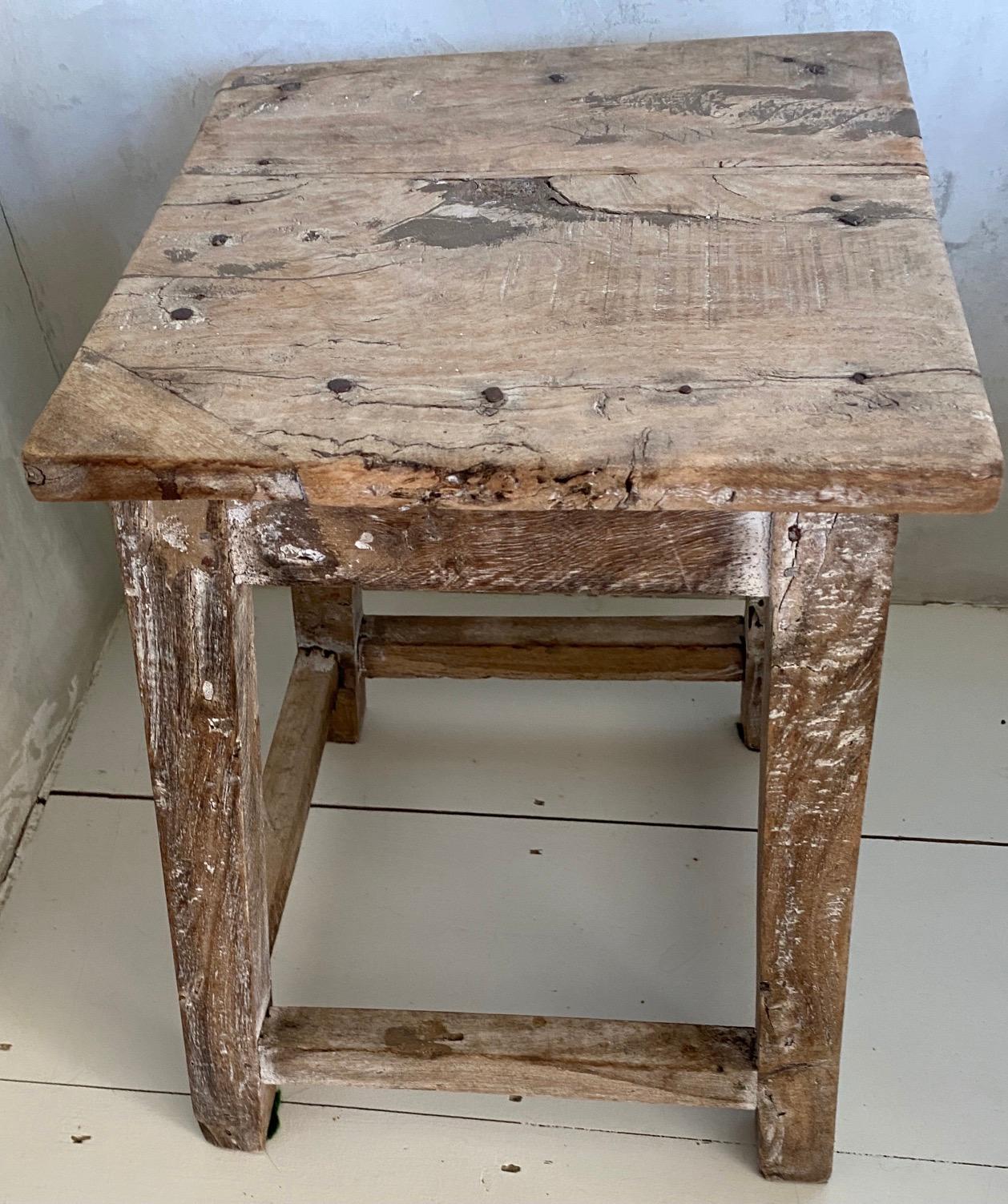 vintage stool side table