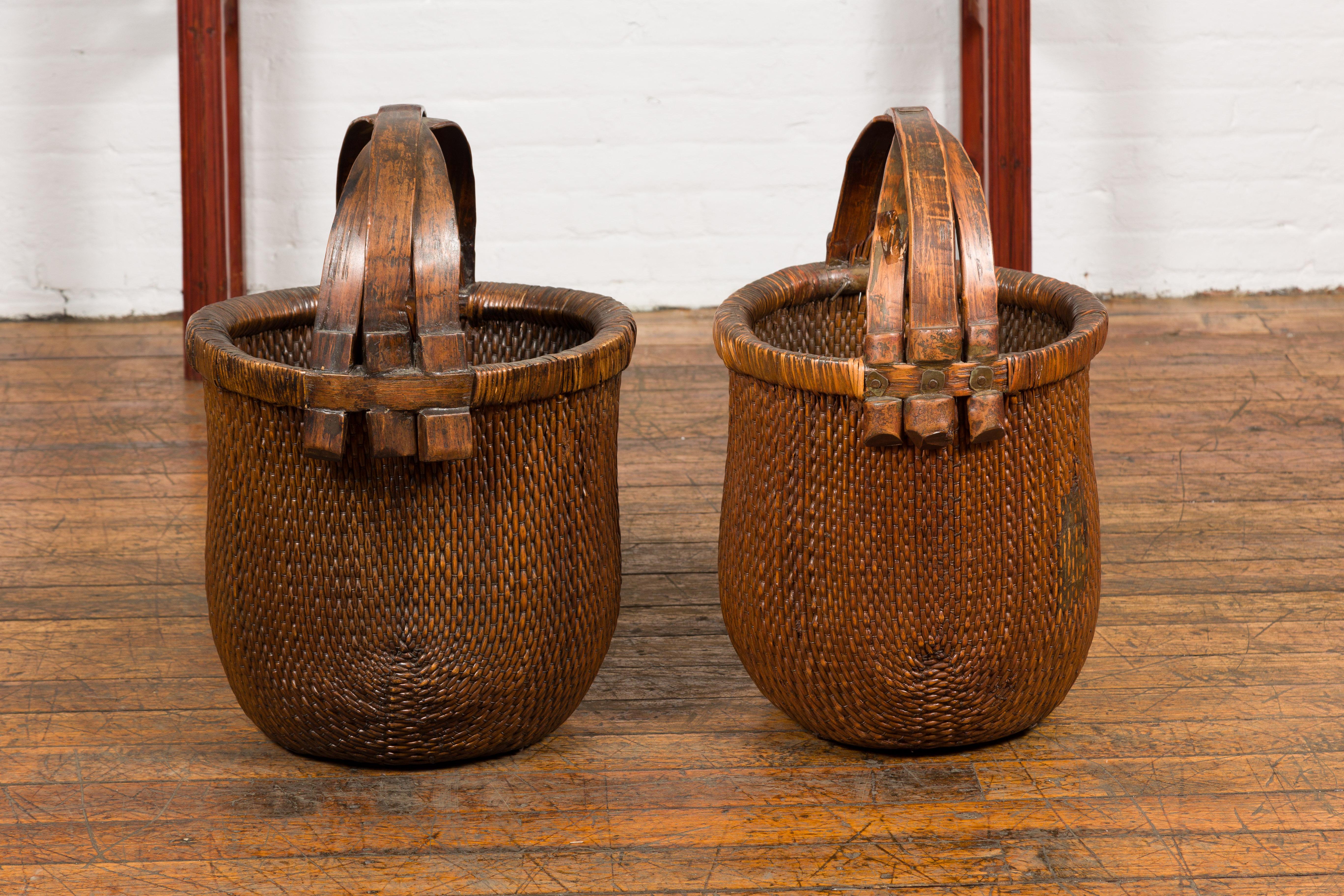 Chinese Antique Grain Baskets, Sold Each For Sale 4