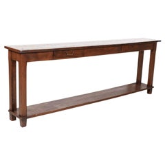 Rustic Antique Country French Oak and Pine Console Table with Drawers