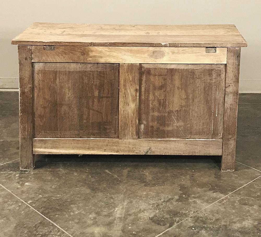 Rustic Antique Country French Stripped Oak Low Buffet, Trunk 7