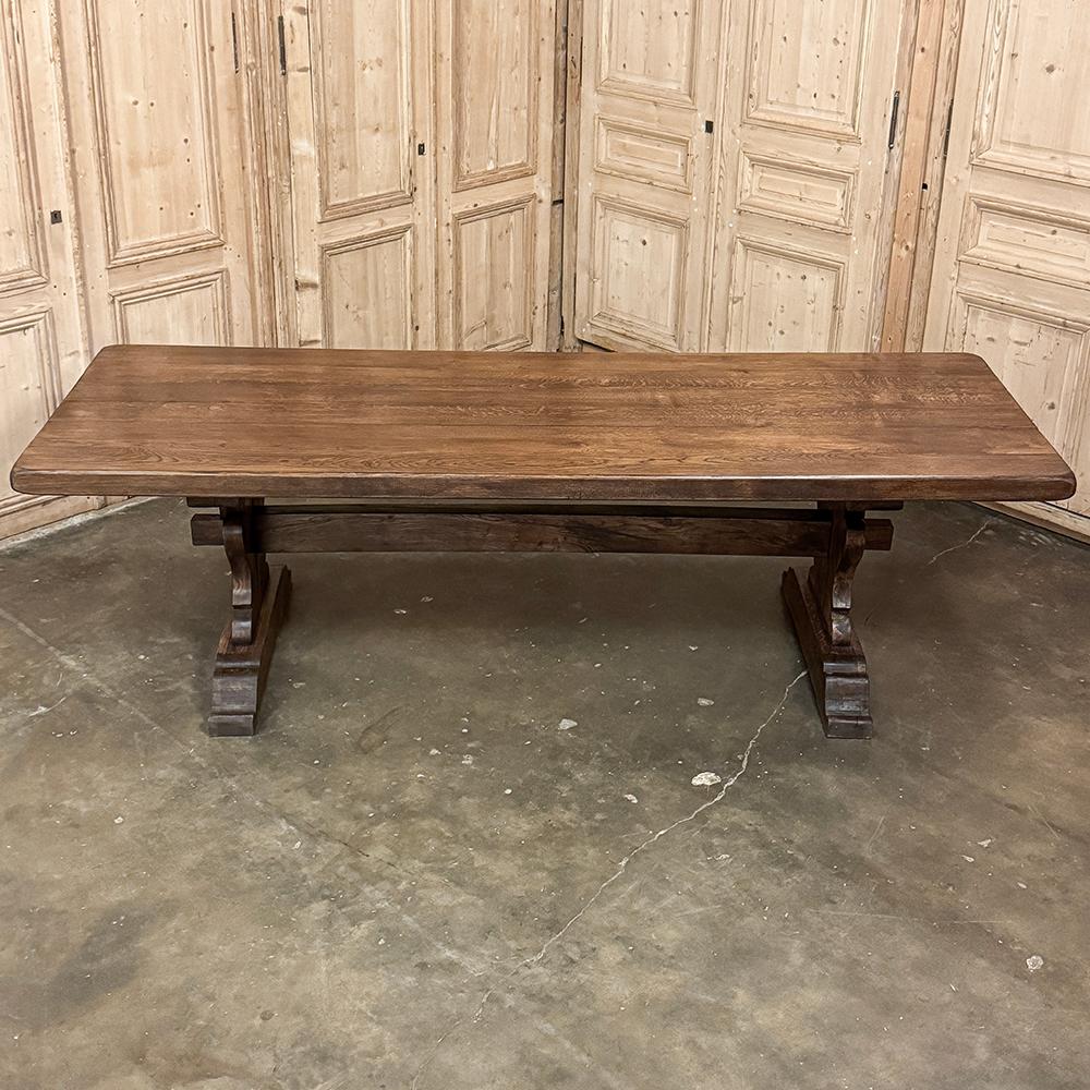 Rustic Antique Dining Table ~ Trestle Table in Solid Oak For Sale at ...