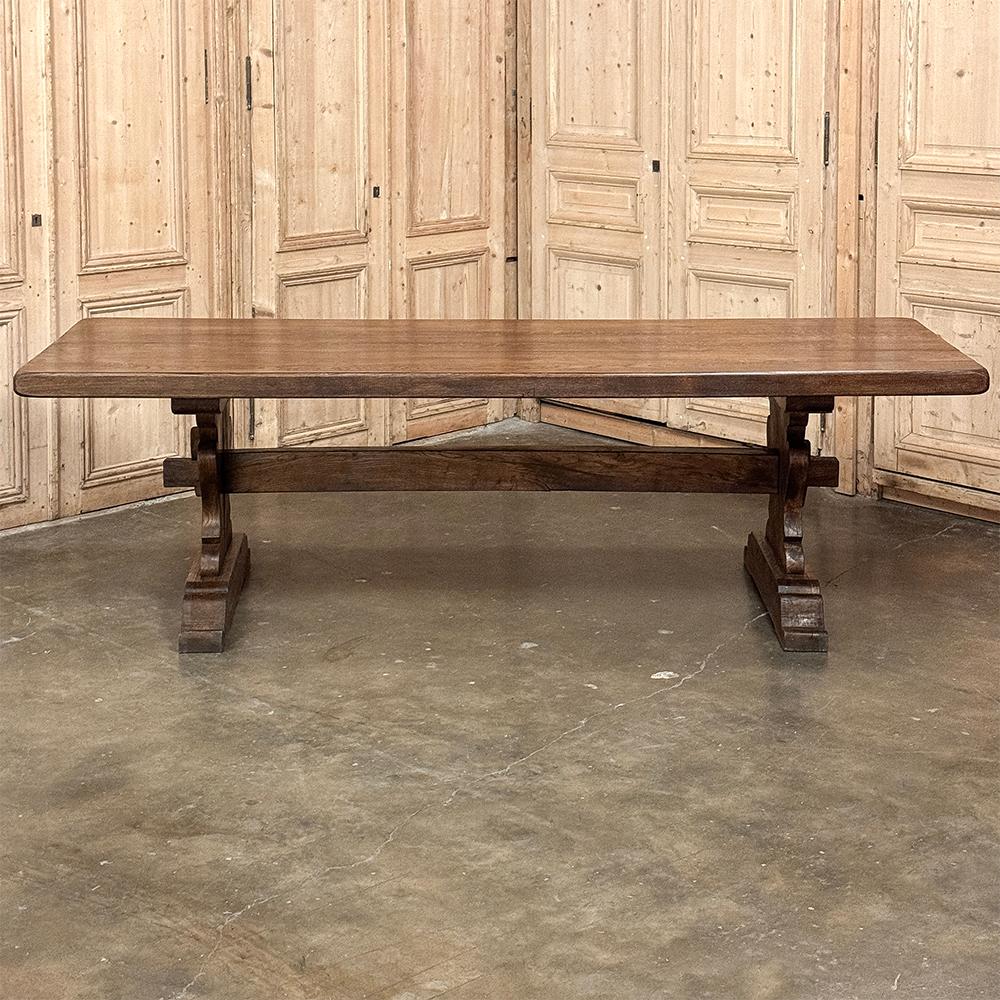 Rustic Antique Dining Table ~ Trestle Table in Solid Oak For Sale at ...