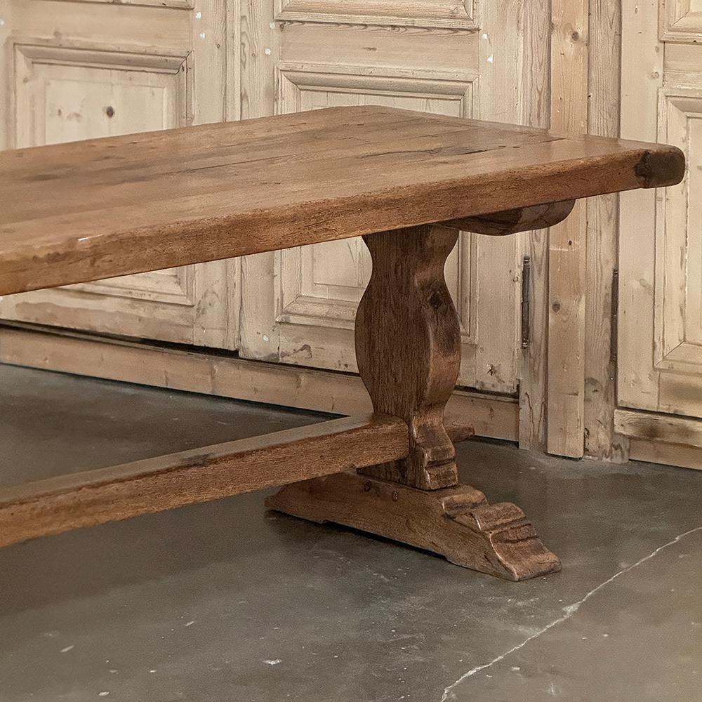 Chêne Table de salle à manger rustique ancienne ~ Table à tréteaux en chêne massif en vente