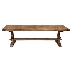 Mesa de comedor rústica antigua ~ Mesa de caballete de roble macizo