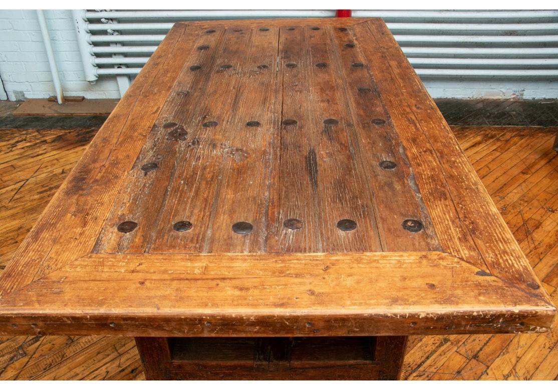 Rustic Antique Door Trestle Table 6