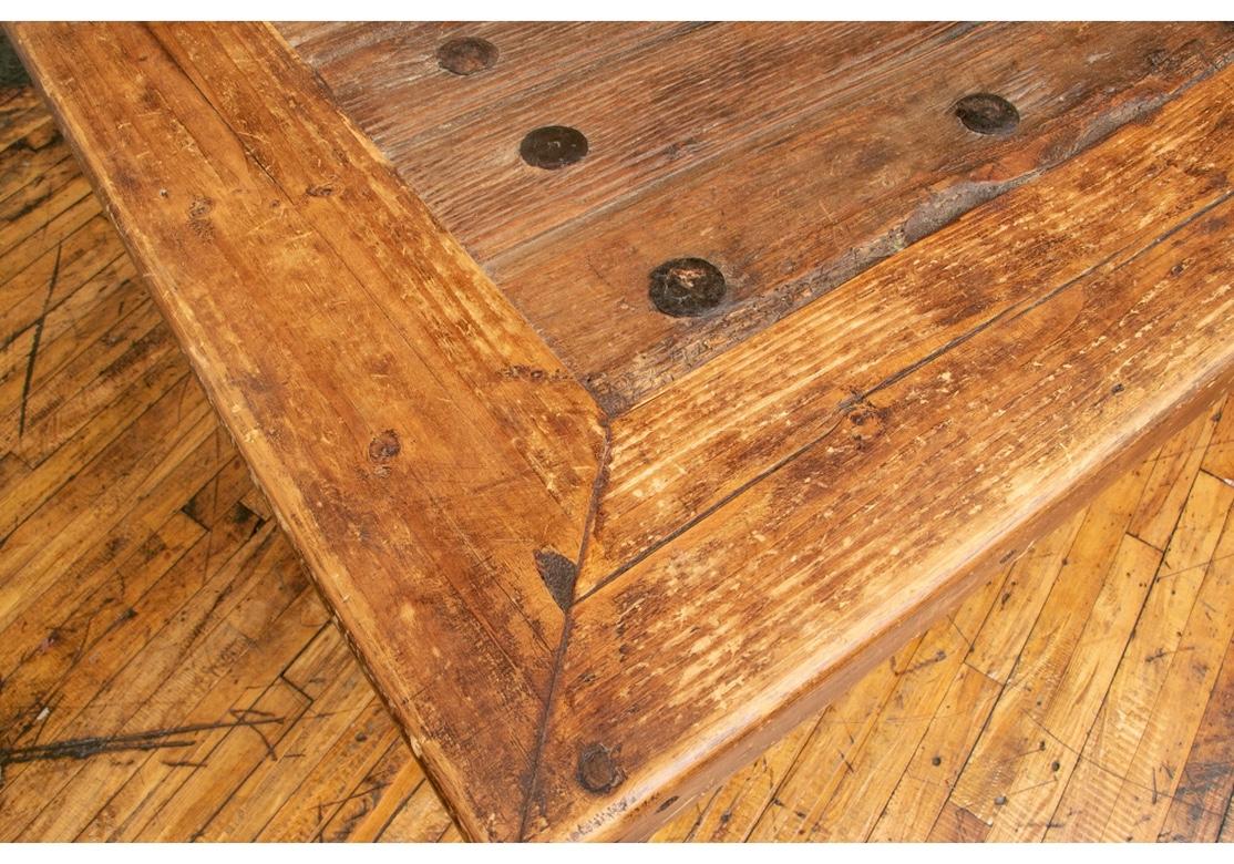 19th Century Rustic Antique Door Trestle Table