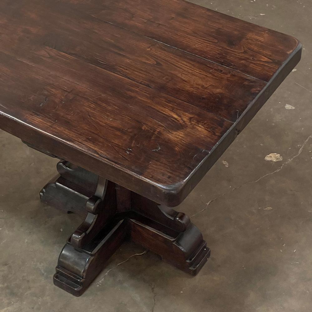 Rustic Antique Double Pedestal Banquet Table For Sale 8