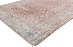 Rustic Antique Faded Persian Mahal Rug, Weathered Beauty Meets Timeless Appeal