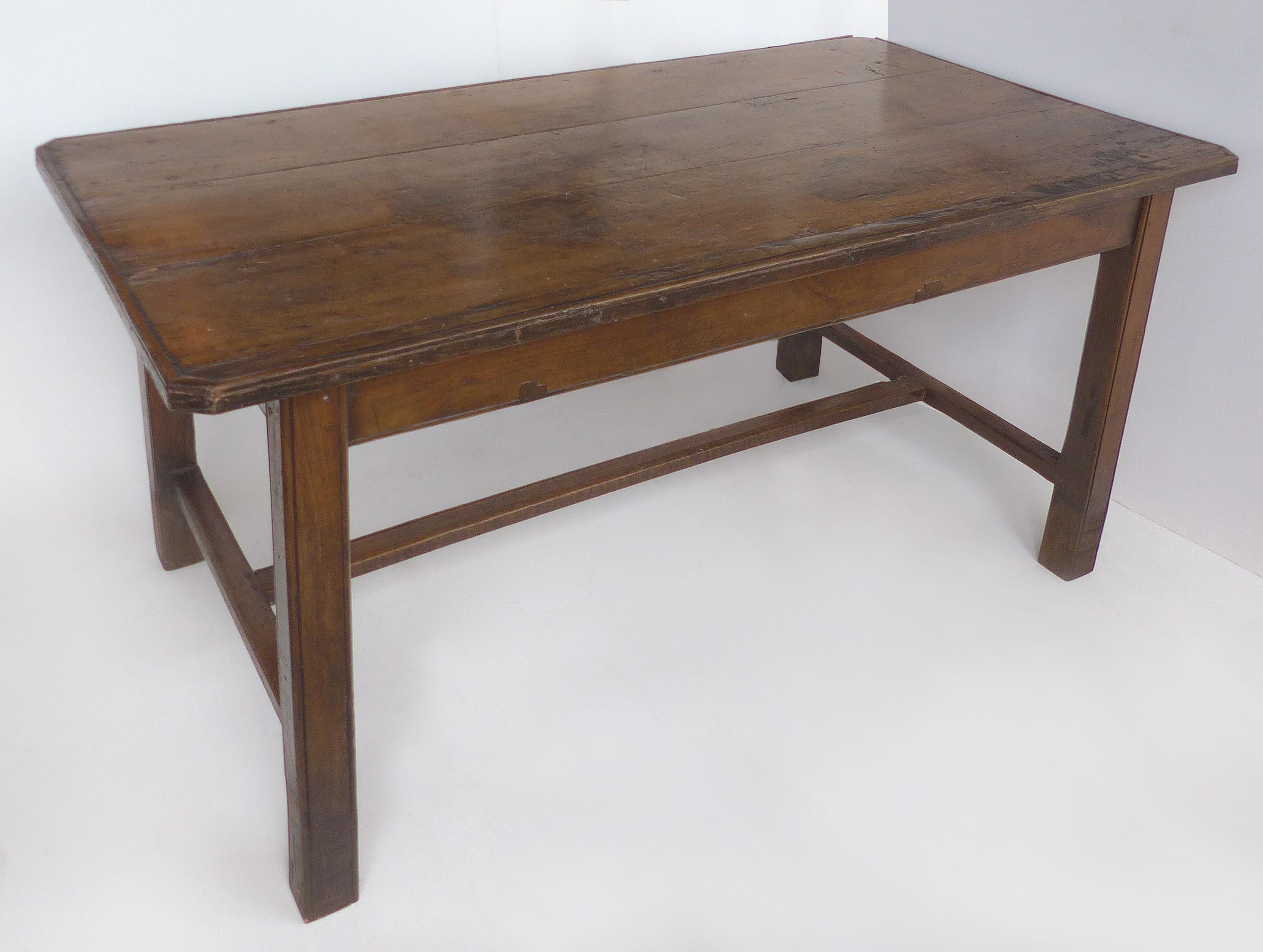 Rustic Antique Farm Work Table or Desk with Drawers

Offered for sale is an antique, rustic farm work table with two drawers. The table has been used as a desk as it has a slender slightly off-set drawer on the side and an additional drawer at one
