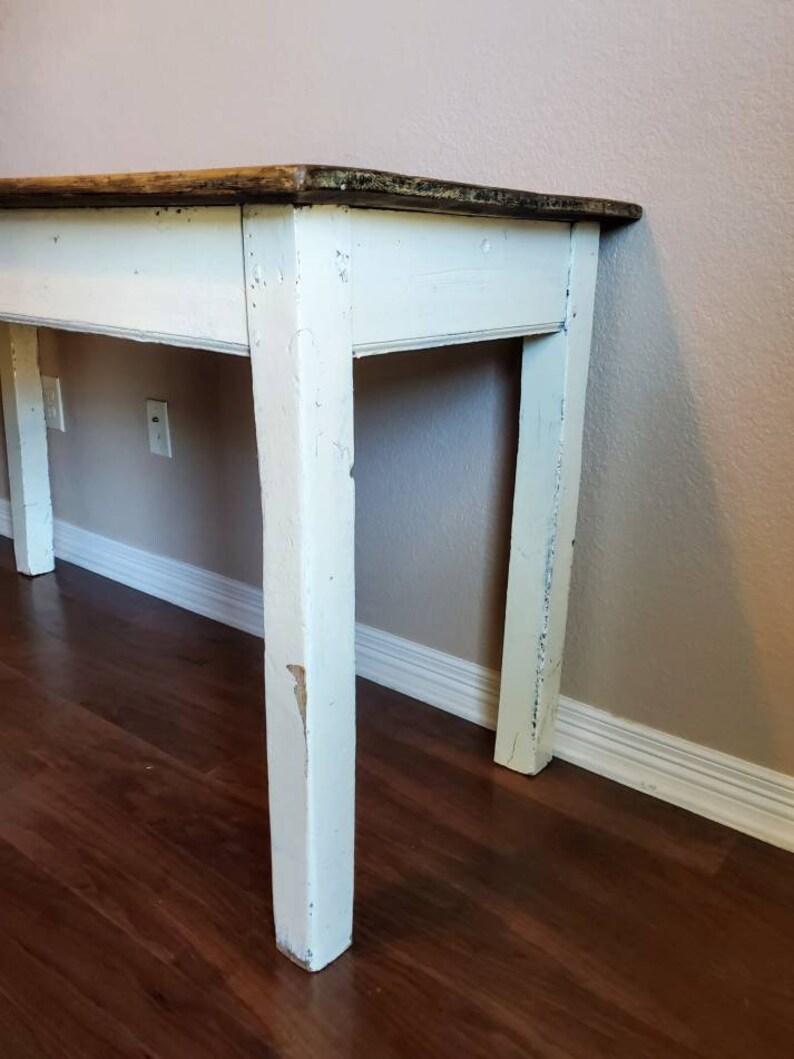 Rustic Antique Farmhouse Harvest Table In Good Condition For Sale In Forney, TX