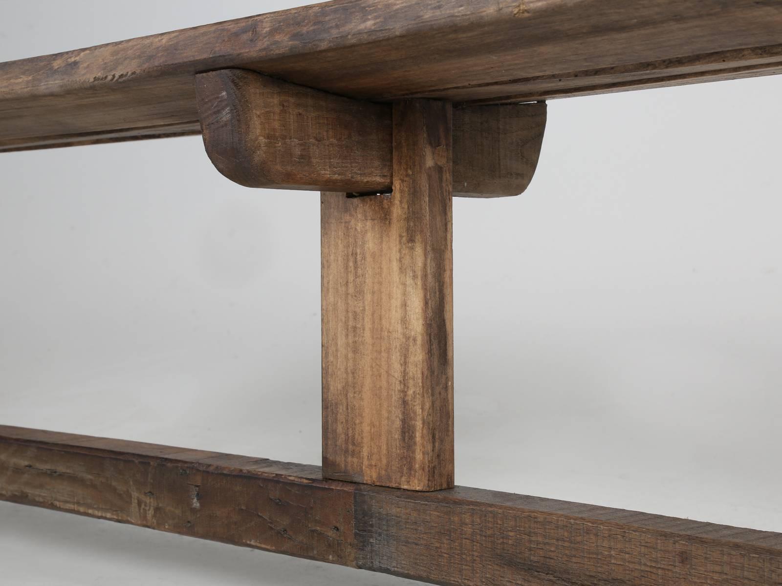 Rustic Antique French Farm Table Bench 7