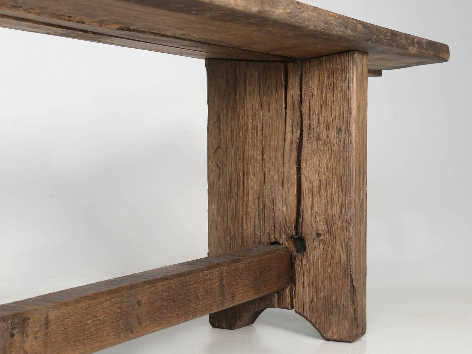 Rustic Antique French Farm Table Bench 5