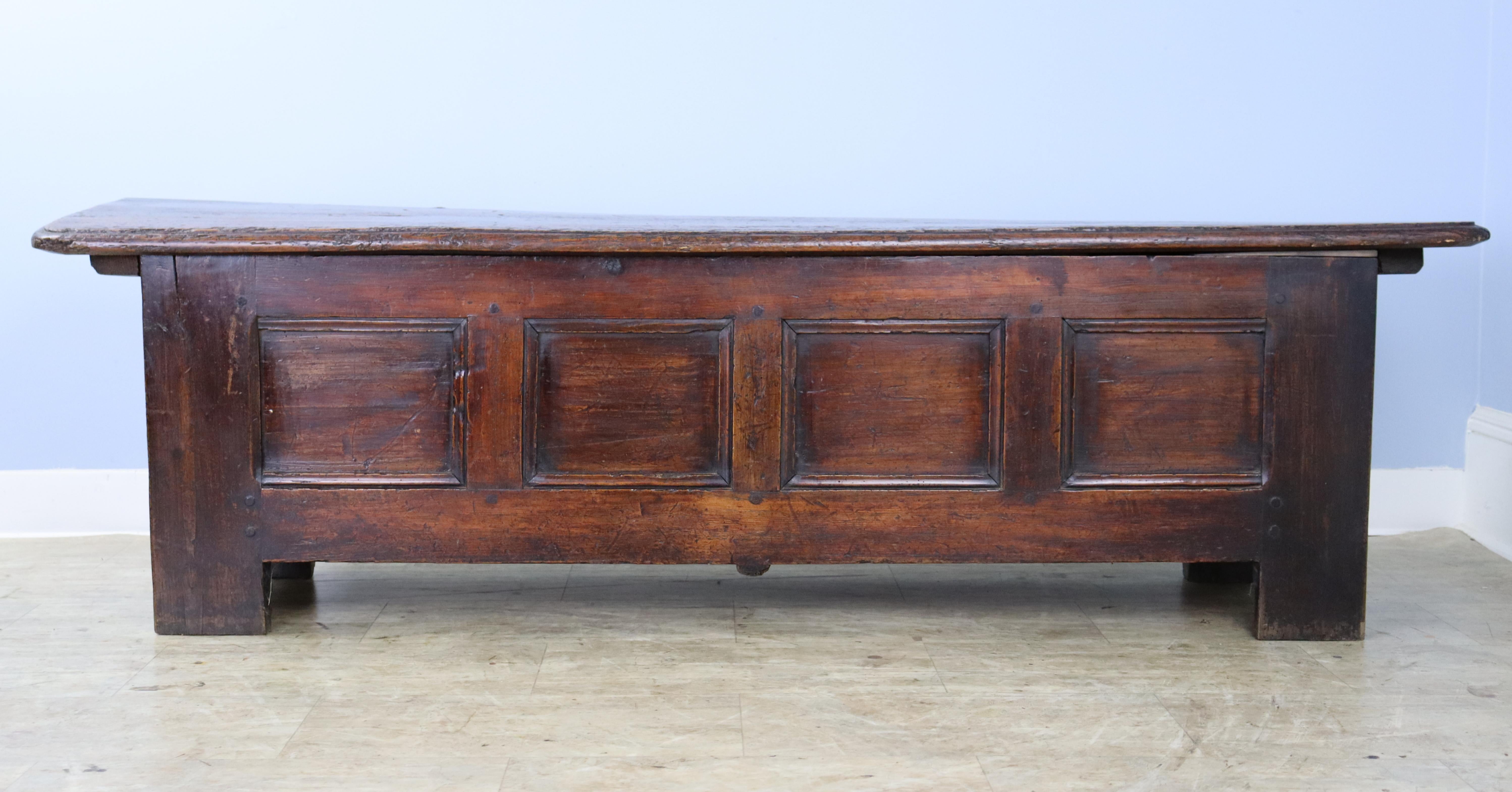 Rustic Antique French Pine Coffer In Fair Condition In Port Chester, NY