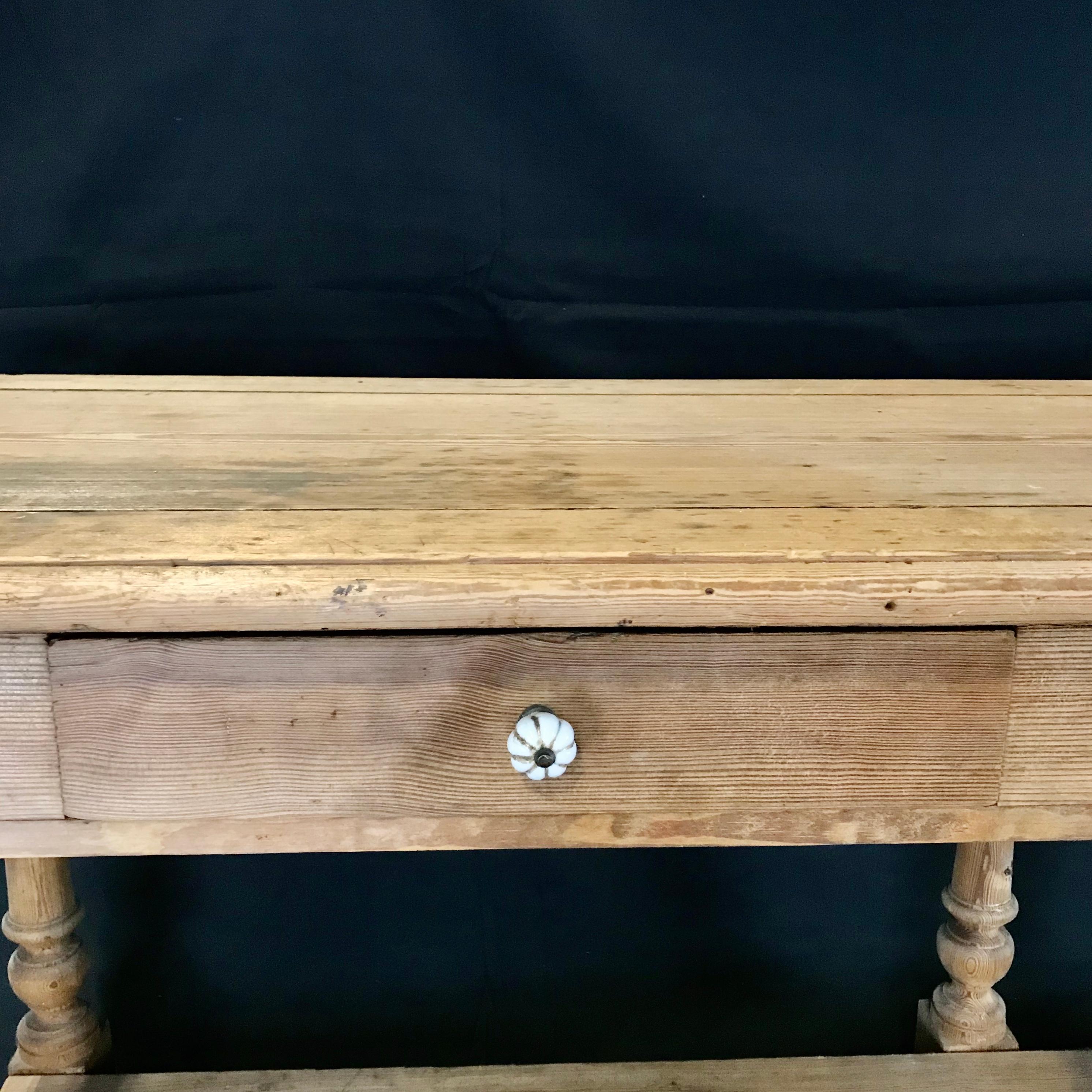 Rustic Antique French Scrubbed Pine Sideboard Sofa Table or Credenza 4