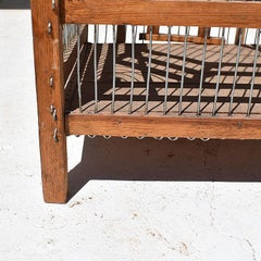 Rustic Antique French Wood and Metal Pagoda Domed Birdcage, 1900s