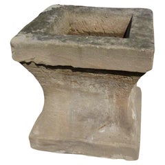 Rustique Antique Hand Carved Birdbath Center Fountain Basin Sink Container (bain d'oiseaux en pierre sculptée à la main)