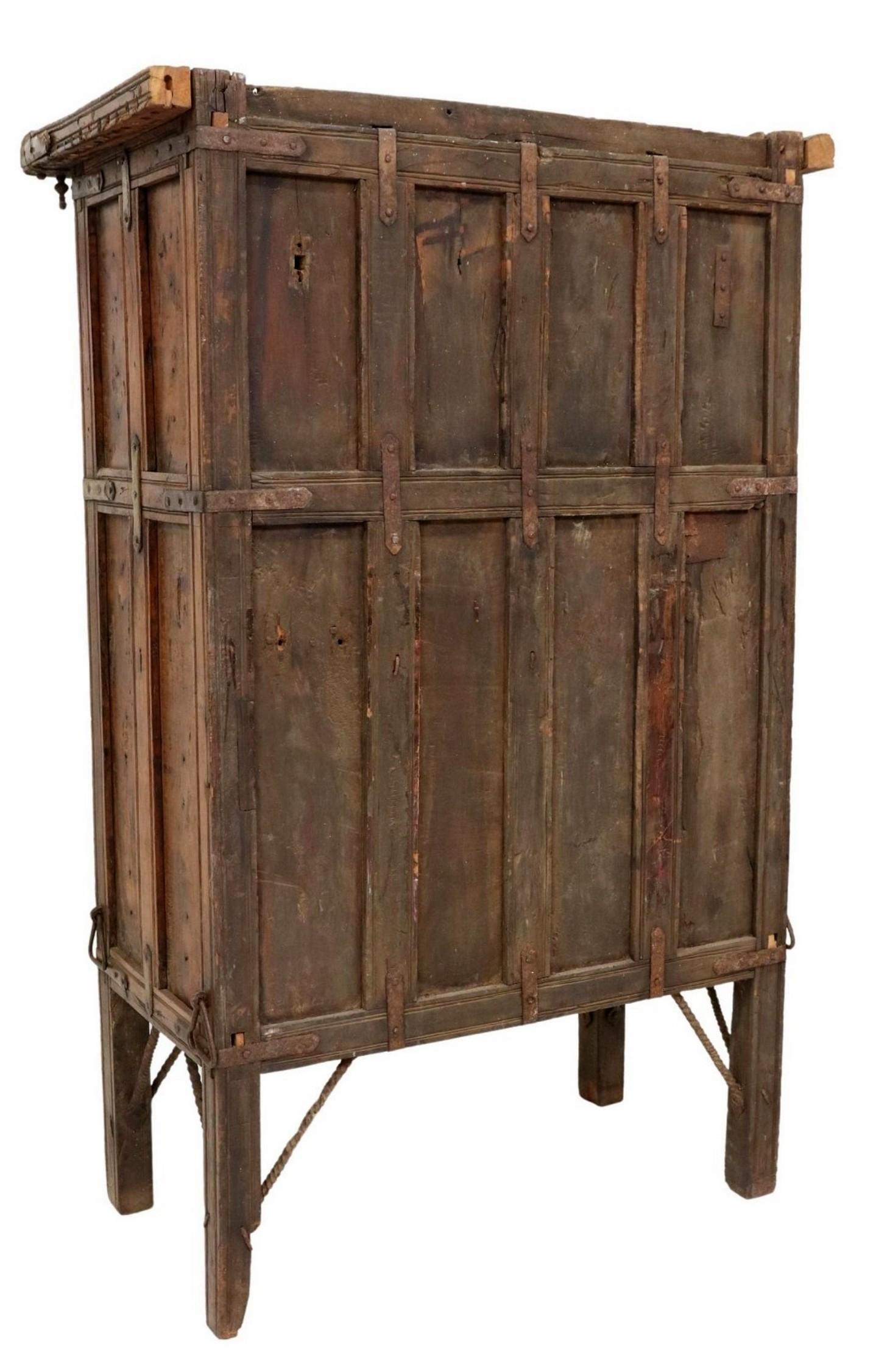Rustic Antique India Cabinet In Good Condition For Sale In Forney, TX