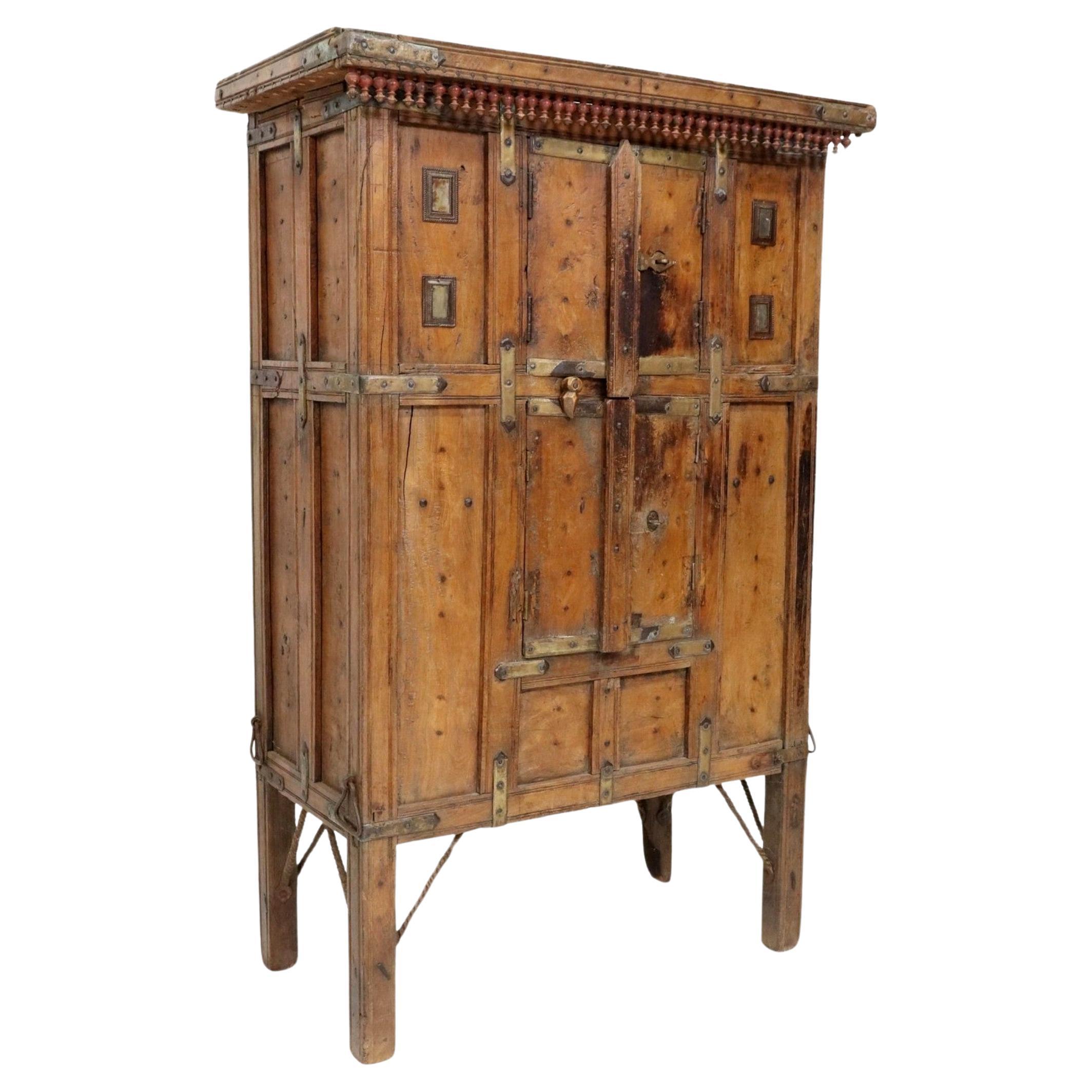 Rustic Antique India Cabinet For Sale