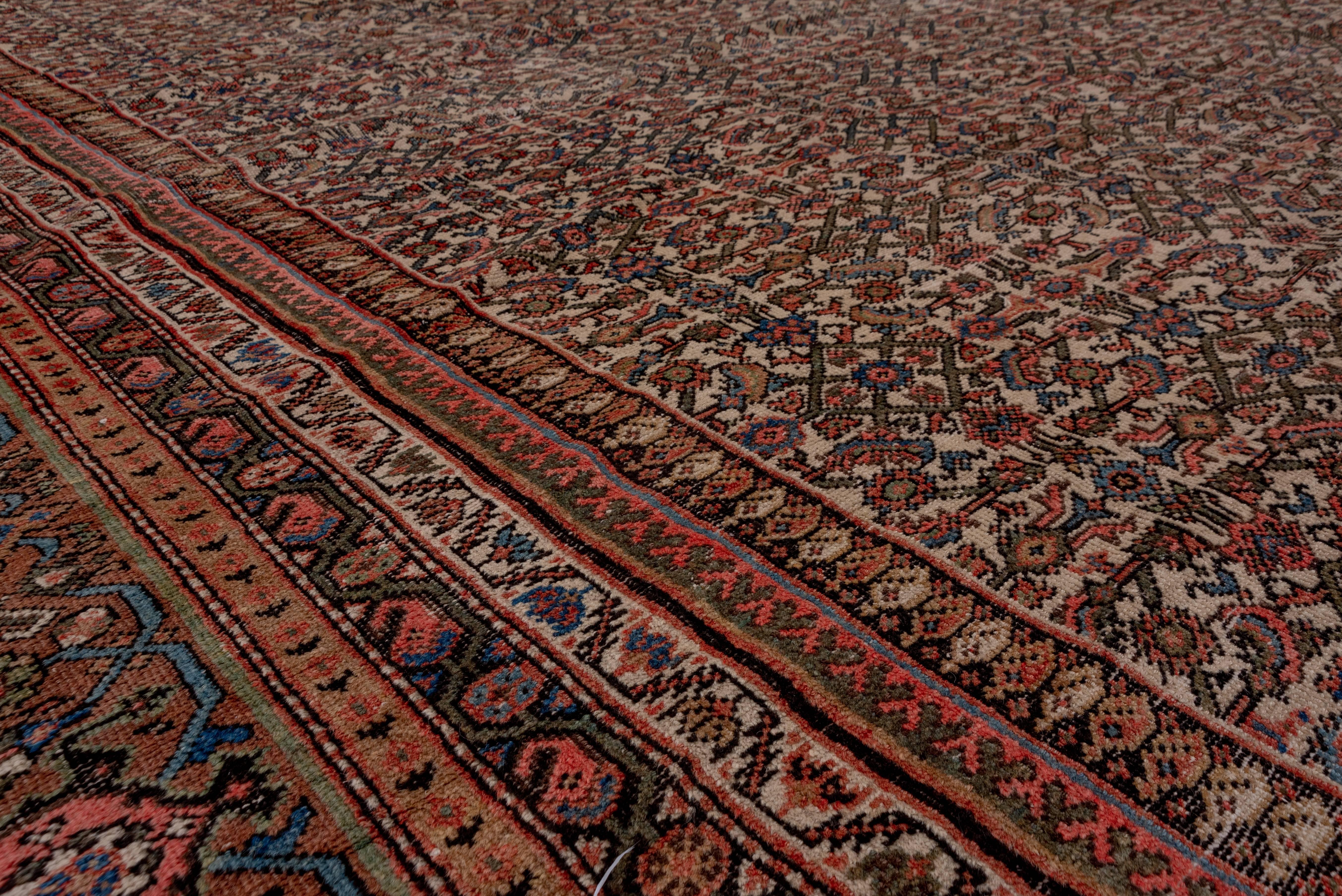 Tribal Rustic Antique Mahal Carpet For Sale