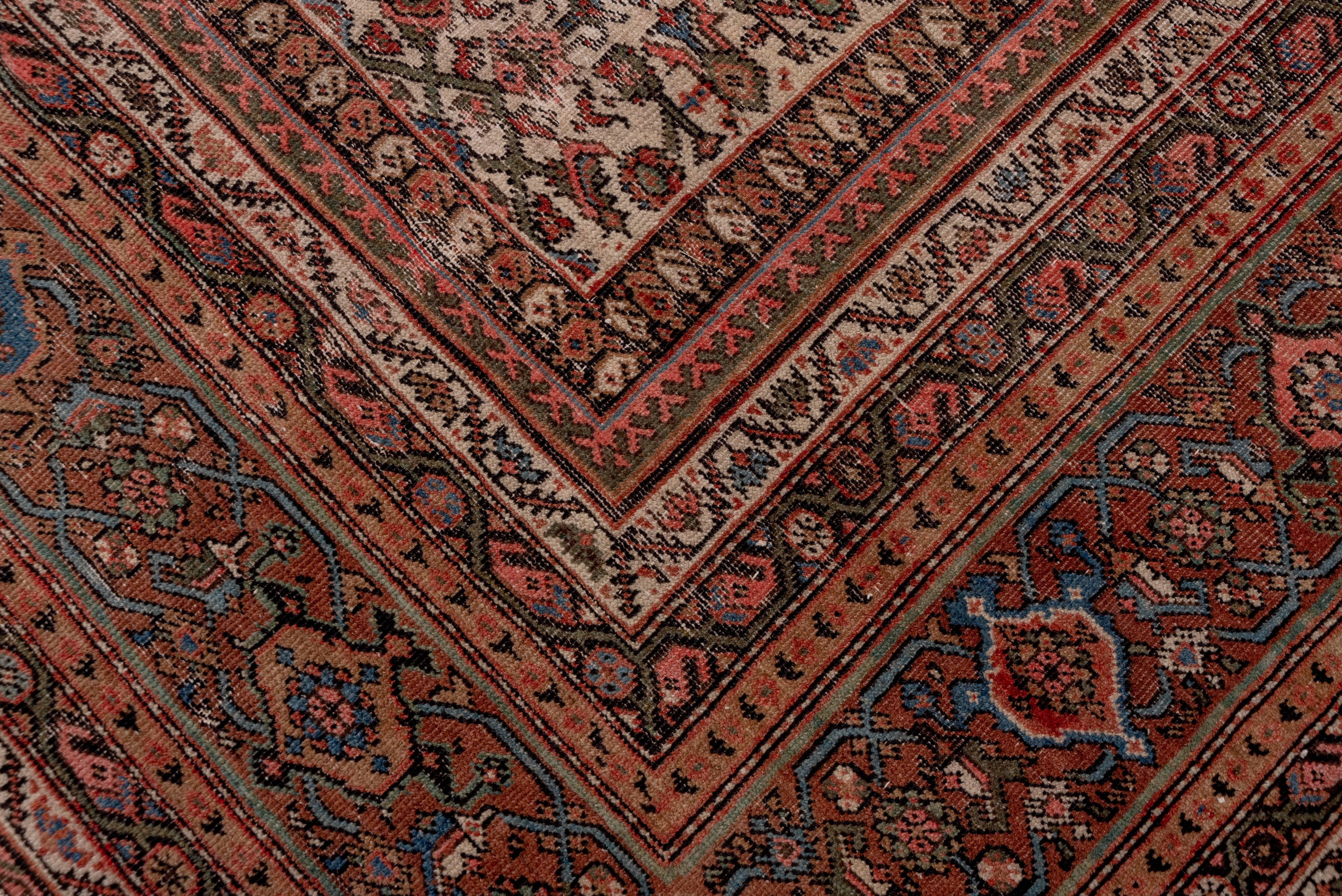 Persian Rustic Antique Mahal Carpet For Sale