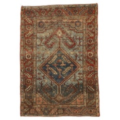Rustic Antique Persian Bakshaish Rug