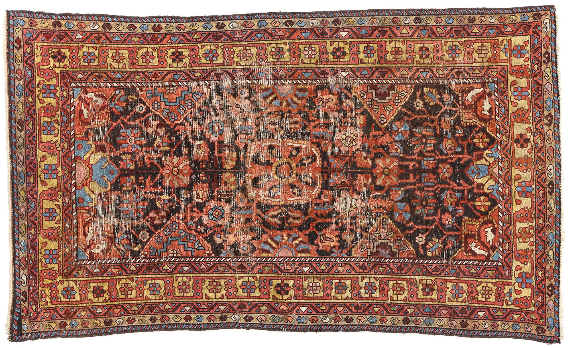 Rustikaler antiker persischer Hamadan-Teppich im Angebot 2
